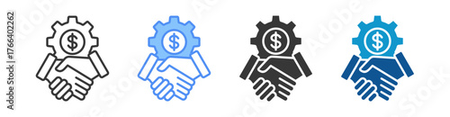 Partnership Icon Set Multiple Style Collection