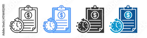 Financial Planning Icon Set Multiple Style Collection