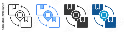 Logistics Icon Set Multiple Style Collection