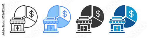 Market Share Icon Set Multiple Style Collection