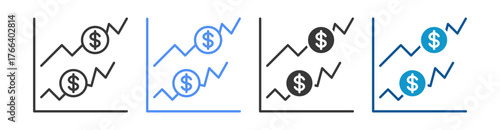 Profitability Icon Set Multiple Style Collection