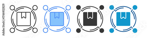 Distribution Channels Icon Set Multiple Style Collection