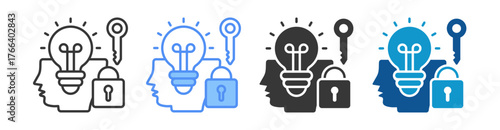Intellectual Property Icon Set Multiple Style Collection