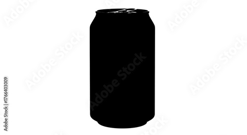 Sleek black aluminum can on a clean white background, perfect for beverage branding.