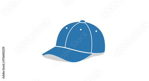 Simple blue baseball cap on a white background, clean and modern design