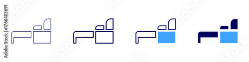 Sofa comfortable icon in 4 different styles. Thin Line, Line, Bold Line, Duotone. Duotone style. Editable stroke