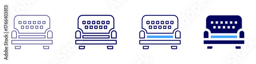 Sofa fireproof icon in 4 different styles. Thin Line, Line, Bold Line, Duotone. Duotone style. Editable stroke