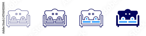 Sofa fringe icon in 4 different styles. Thin Line, Line, Bold Line, Duotone. Duotone style. Editable stroke
