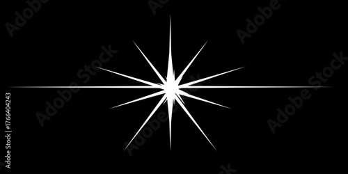 Glowing star isolated. Vector  illustration. 