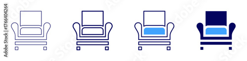 Sofa linen icon in 4 different styles. Thin Line, Line, Bold Line, Duotone. Duotone style. Editable stroke