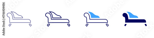 Sofa popular icon in 4 different styles. Thin Line, Line, Bold Line, Duotone. Duotone style. Editable stroke