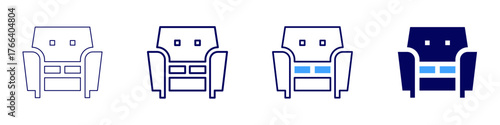 Sofa springs icon in 4 different styles. Thin Line, Line, Bold Line, Duotone. Duotone style. Editable stroke
