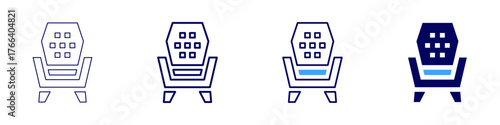 Sofa storage icon in 4 different styles. Thin Line, Line, Bold Line, Duotone. Duotone style. Editable stroke