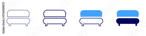 Sofa trendy icon in 4 different styles. Thin Line, Line, Bold Line, Duotone. Duotone style. Editable stroke