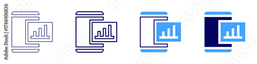 Analysis covariance icon in 4 different styles. Thin Line, Line, Bold Line, Duotone. Duotone style. Editable stroke
