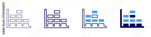 Bayesian inference icon in 4 different styles. Thin Line, Line, Bold Line, Duotone. Duotone style. Editable stroke