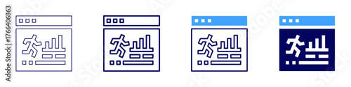 Confidence interval icon in 4 different styles. Thin Line, Line, Bold Line, Duotone. Duotone style. Editable stroke