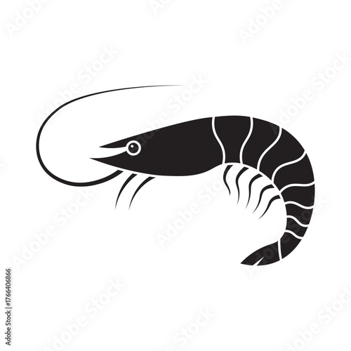 shrimp flat icon vector