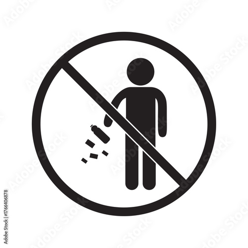 flat vector icon of no littering
