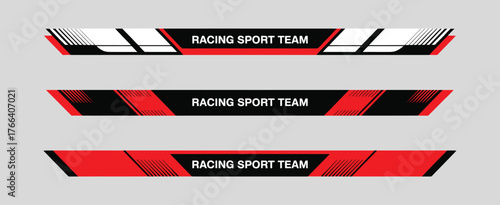 Set of Modern Car Stripes and Racing Vector Designs with Sport Decals, Dynamic Line Stickers, Graphic Vinyl Elements, Automobile Wrap Decorations, and Custom Motorsport Tuning Graphics