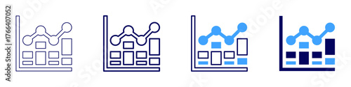 Statistics definitions icon in 4 different styles. Thin Line, Line, Bold Line, Duotone. Duotone style. Editable stroke