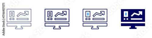 Statistics exam icon in 4 different styles. Thin Line, Line, Bold Line, Duotone. Duotone style. Editable stroke