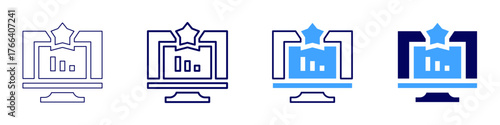 Statistics lab icon in 4 different styles. Thin Line, Line, Bold Line, Duotone. Duotone style. Editable stroke