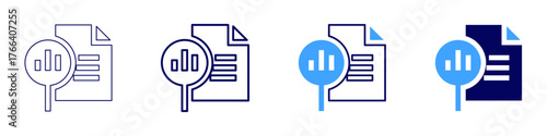 Statistics news icon in 4 different styles. Thin Line, Line, Bold Line, Duotone. Duotone style. Editable stroke