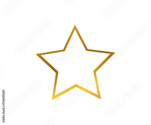 golden star outline on a white background,