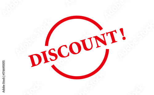 DISCOUNT! - Red Rubber Stamp With text DISCOUNT! 
