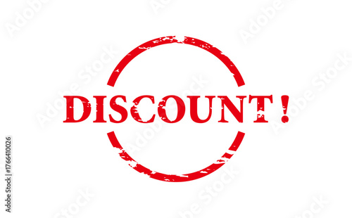 DISCOUNT! - Red Rubber Stamp With text DISCOUNT! 
