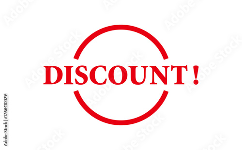 DISCOUNT! - Red Rubber Stamp With text DISCOUNT! 
