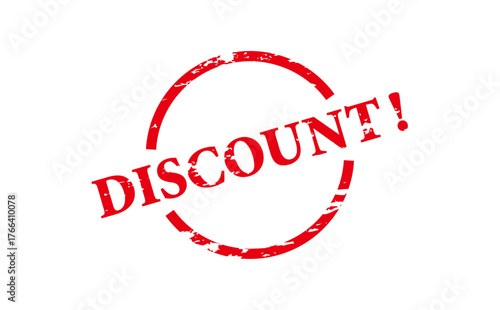 DISCOUNT! - Red Rubber Stamp With text DISCOUNT! 
