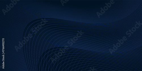 3D modern wave curve abstract presentation background. Luxury paper cut background. Abstract decoration, golden pattern, halftone gradients, 3d Vector illustration. Dark blue background