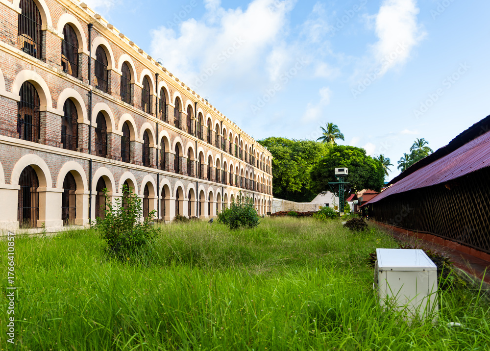 Obraz premium kala pani cellular jail museum outer architecture at day fro unique perspective
