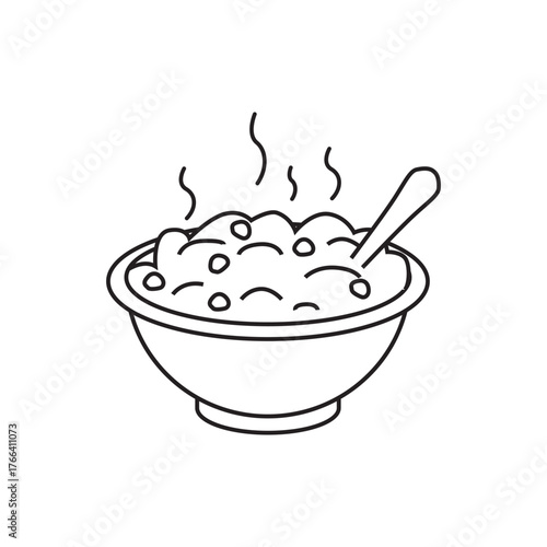 Porridge Oatmeal Bowl Breakfast Icon Symbol Design Vector