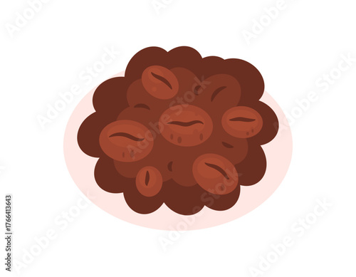 illustration of coffee beans. coffee plant seeds. flat style design. white background