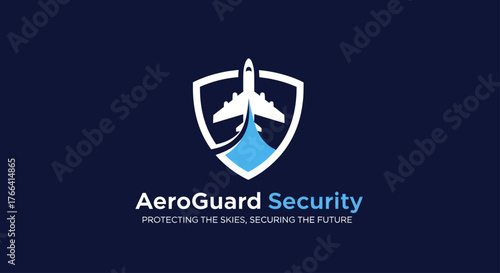 Aeroguard Security Logo Featuring a Stylized Airplane and Shield.