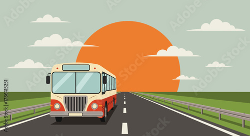 Bus on open road