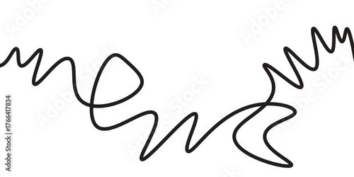 Squiggle Curly Line. Decorative Design Element. Modern design