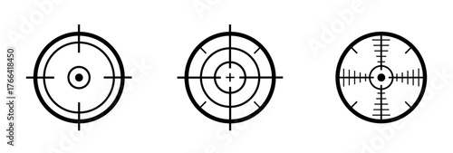 Target icon set. Target destination icon set. Focus target vector isolated icons on white background. Vector illustration