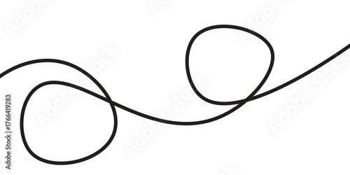 Squiggle Curly Line. Decorative Design Element. Vector
