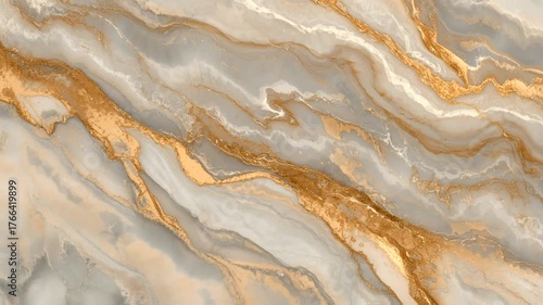 a dramatic marble pattern with a mix of bluish gray, soft white, and thick, diagonally flowing metallic gold veins
