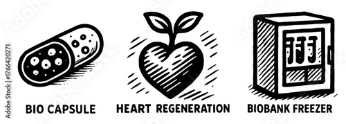 バイオストレージと安全管理 、BIO STORAGE & SAFETY ICONS