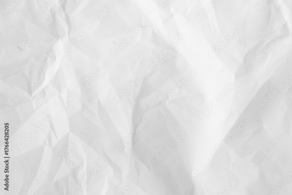 Fototapeta premium Paper texture background, Crumpled paper. White creased paper.