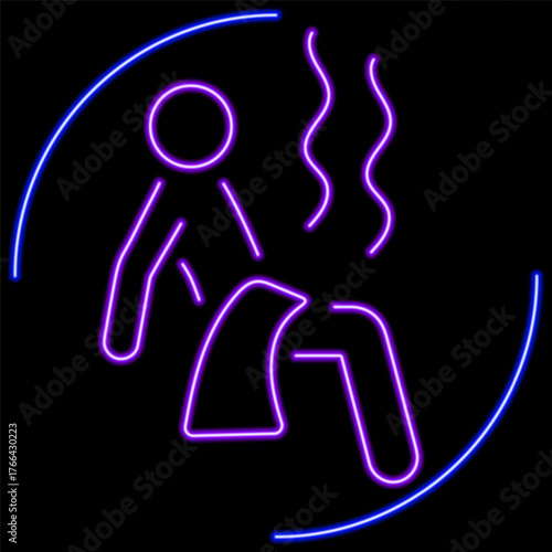 sauna neon sign, modern glowing banner design, colorful modern design trends on black background. Vector illustration.