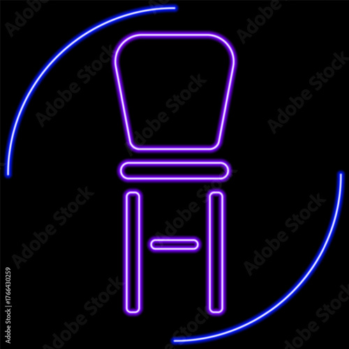 seat neon sign, modern glowing banner design, colorful modern design trends on black background. Vector illustration.