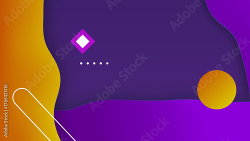 Abstract Liquid Shape Background with Bold Purple and Orange Colors