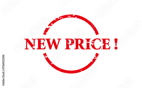 NEW PRICE ! - NEW PRICE ! text written on Red Rubber Stamp 
