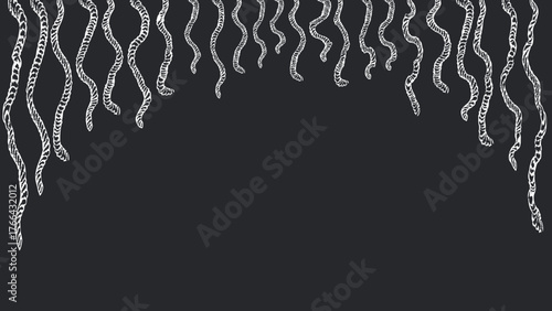 A white hanging rope background cartoon expresses disappointment and depression.